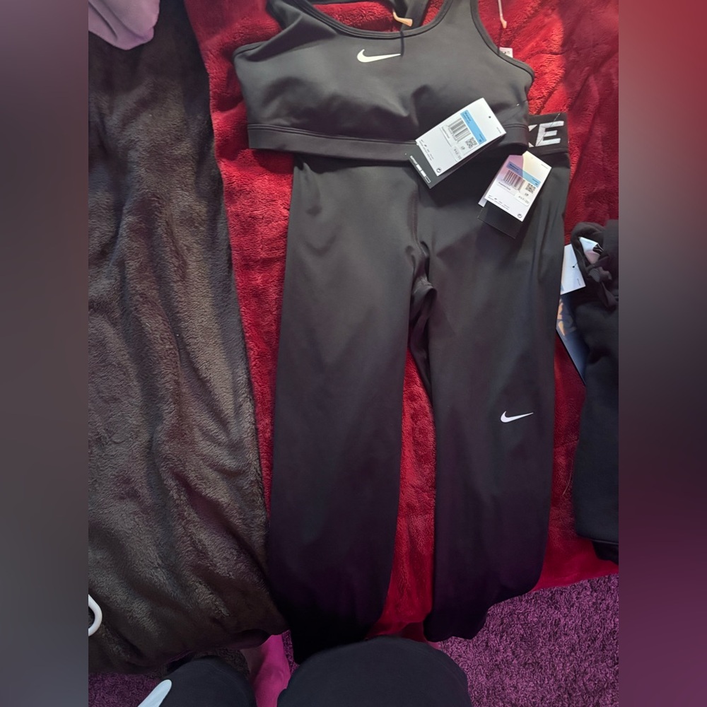 Nike Black Sports Bra with White Swoosh